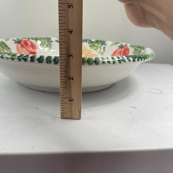 VTG Pottery Barn Large Serving Bowl Carrot Pasta Rustic Pumpkin Thanksgiving - Picture 5 of 5